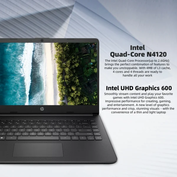 HP 14" Business Laptop,Intel Celeron N4120,16GB RAM,384GB Storage(128GB eMMC+256GB SD Card),1 Year Office 365,with Gaming Mouse - Image 5