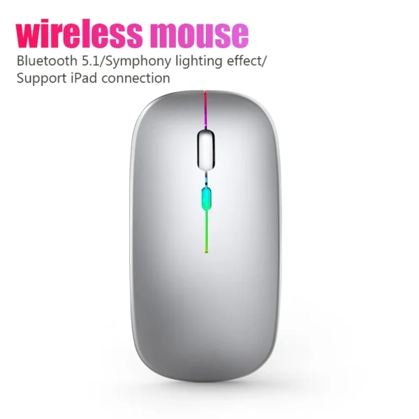 Wireless Bluetooth Mouse RGB Rechargeable Mice Wireless Computer Mause LED Backlit Ergonomic Gaming Mouse for Laptop PC 3600DPI - Image 3
