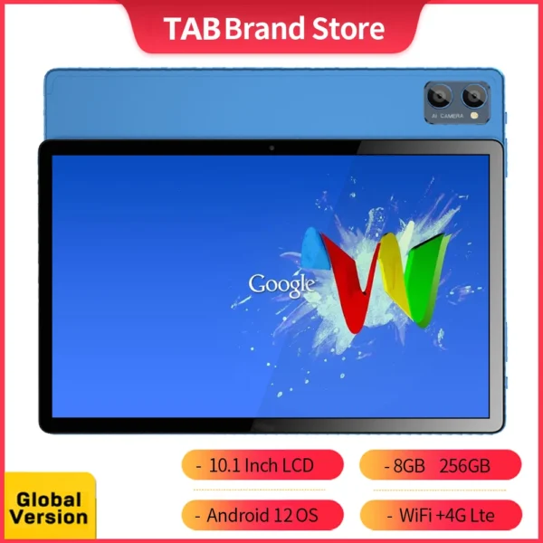 【NEW】Tab Max Android 12 Tablet 10.1" HD+ 90Hz Display TÜV Rheinland T616 Octa Cpu 8GB RAM 256GB ROM 8000mAh 18W 4G LTE Tab