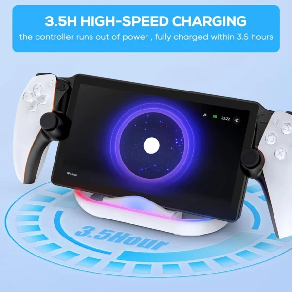 Charging Dock Station for Playstation Portal, Charger Stand for Ps Portal with RGB Light and USB C Charging Cable - Image 6