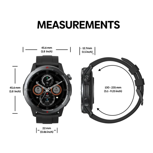 GPS Smart Watch Built-in Dual-band GNSS Compass Barometric Altimeter 5 ATM BT Phone Calls 120+ Sports Modes Health Tracker - Image 6