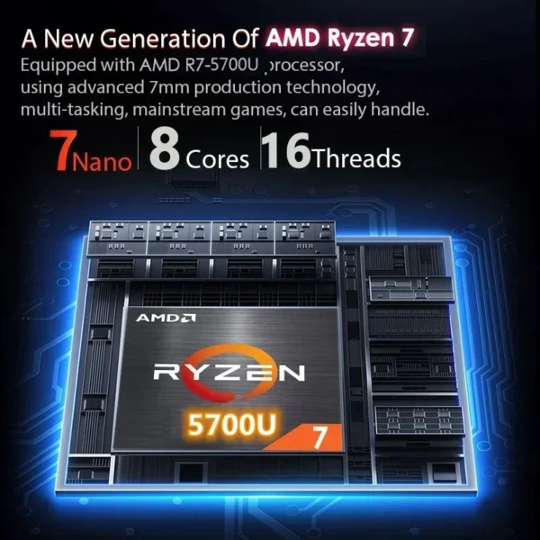 CARBAYTA 15.6 Inch AMD Ryzen 7 5700U Gaming Laptops Max Ram 64GB DDR4 MAX Rom 4TB SSD Windows10 11 Pro Notebook Bluetooth WIFI - Image 3