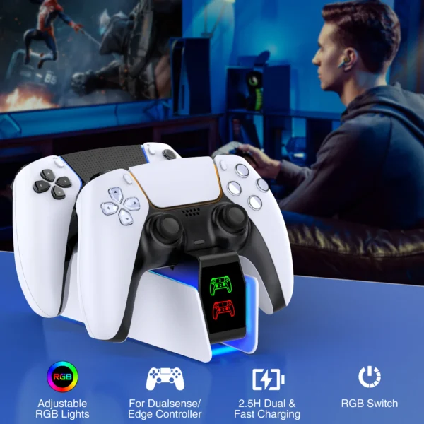 DinoFire PlayStation 5 Slim/PlayStation 5 Cooling Station ,For PlayStation Controller Charger - Image 5