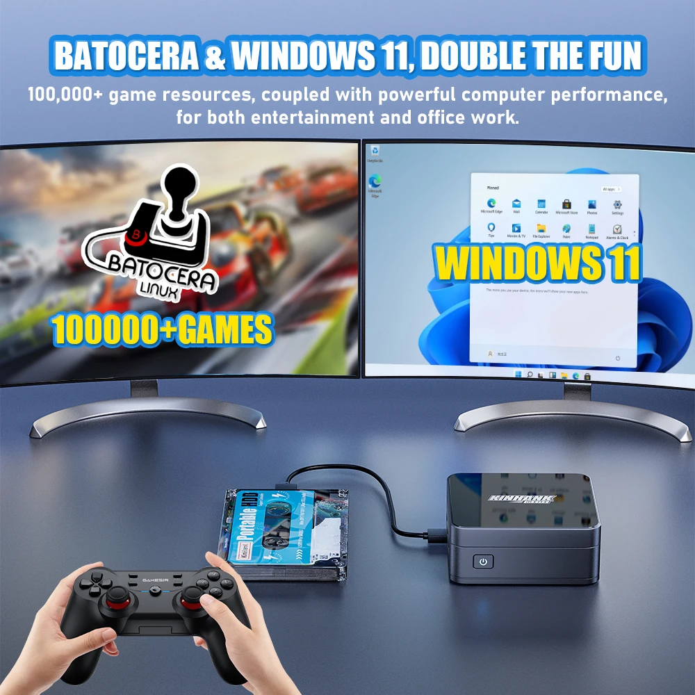 KINHANK Super Console KP100 Video Game Console 16GB DDR5 Batocera 100000+ Games 70+Emulators for SS/WII/GC/MAME/PS3/PS2/Arcade - Image 2