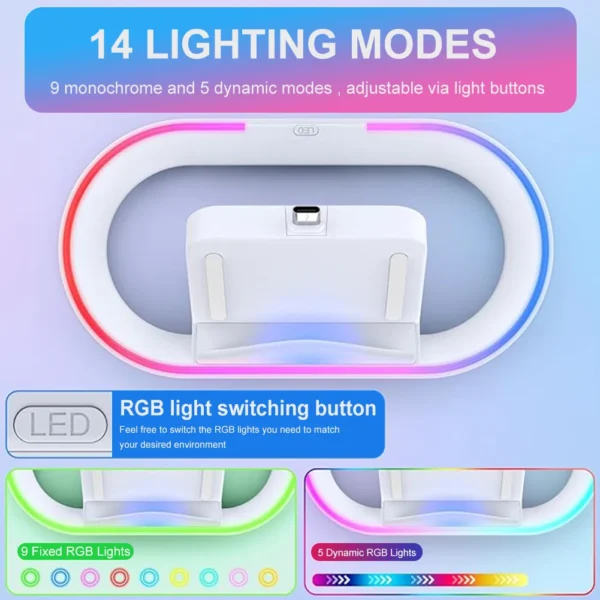 Charging Dock with RGB Lights Charger Station Charger Stand Station for PlayStation Portal for PS5 Portal Remote Player - Image 2