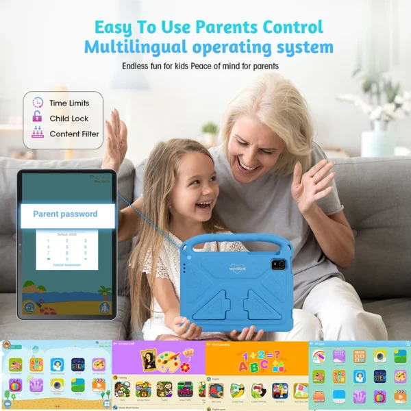 weelikeit C19W 2024 Tablet for Kids Android 14 10.1" 8GB 128GB Octa Core Children Tablets Educational Learning 6000mAh Kids APPs - Image 4