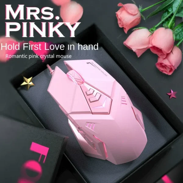 Ergonomic Wired Gaming Mouse 6 Buttons LED 2400 DPI USB Computer Gamer Mouse K3 Pink Gaming Mouse and mouse pads For PC Laptop - Image 2