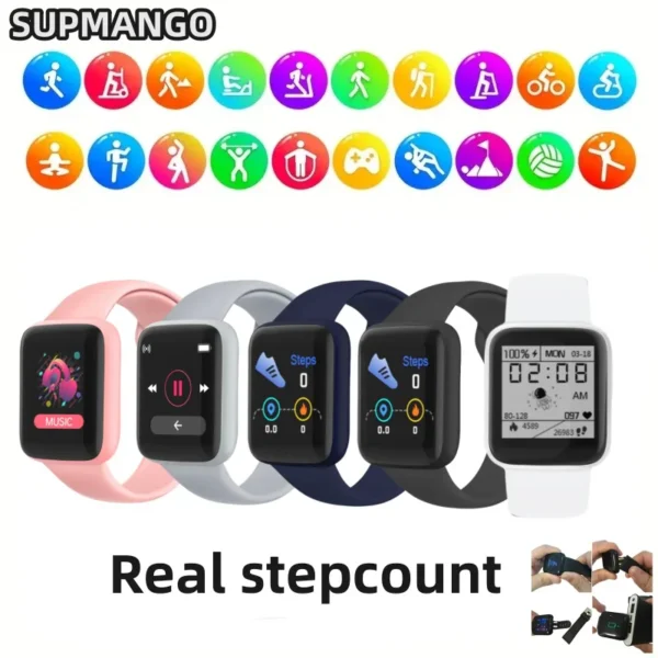 Y68S Real Step Count Rechargeable Smart Watch Men And Women Touchscreen Sports Fitness Watch Phone Connection IS Fully Compati - Image 3