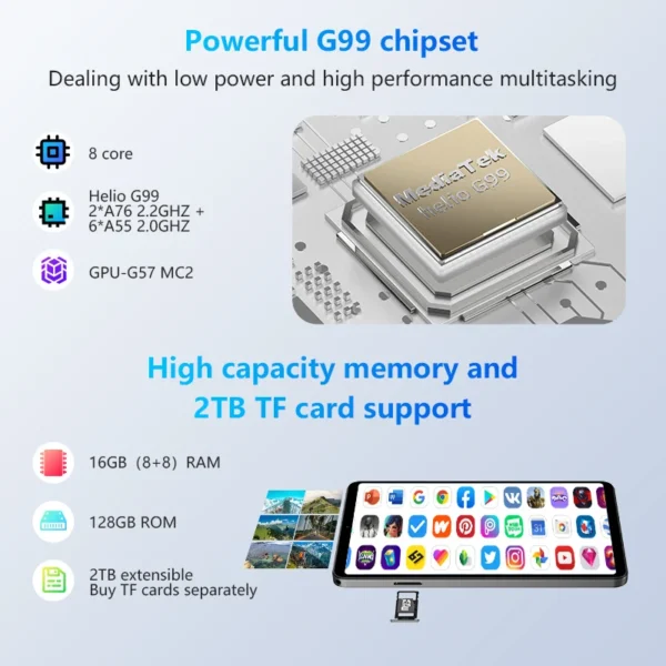 HEADWOLF FPad5 Pro 8.4 inch Android 14 Tablet Max 16 Ram 256GB ROM UFS2.1 Octa-core G99 Tablet PC 5500 mAh Support WideVine L1 - Image 3