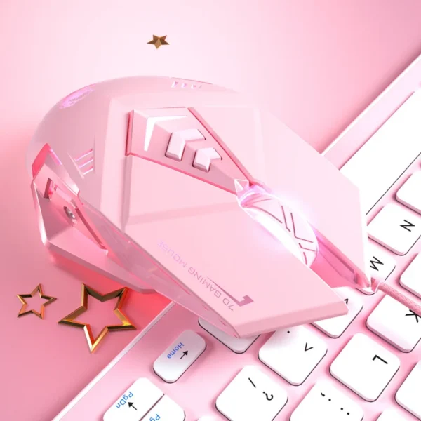 Ergonomic Wired Gaming Mouse 6 Buttons LED 2400 DPI USB Computer Gamer Mouse K3 Pink Gaming Mouse and mouse pads For PC Laptop - Image 3