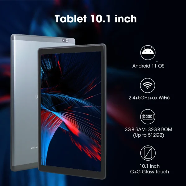 10.1'' Tablet Android 11 1280x800 IPS Kids Tablets A133 Children's Tablet Quad Core Dual Wifi BT5.0 6000mAh 3GB 32GB Used Tablet - Image 2