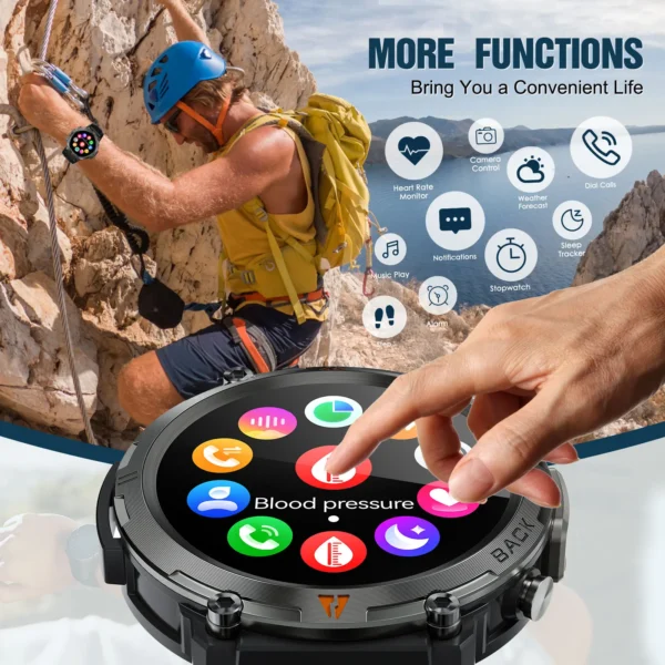 EIGIIS KE3 Bluetooth Call Smart Watch Men Full Touch Screen Health Monitor Clock With Flashlight Men SmartWatch For IOS Android - Image 3