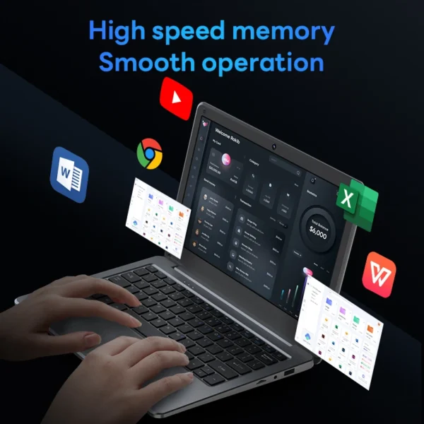 BYONE 11.6 Inch Mini Laptop Intel N4000 Cheap laptop 8GB RAM 256GB SSD Student Office Small Portable Netbook With WIFI Bluetooth - Image 2