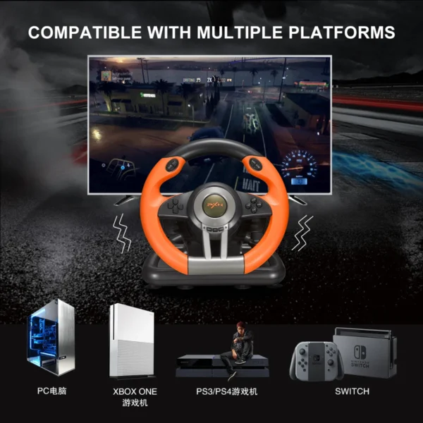 PXN V3 Pro Gaming Steering Wheel Volante PC Racing Wheel for PC Window 7/8/10/11/PS3/PS4 /Switch/XBOX One/Xbox Series X/S - Image 2