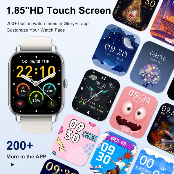 Jxrev Smart Watch, 1.85" Sports Watch for IP68 Waterproof, 110+ Sport Modes, Fitness Activity Tracker, Ultra Thin Watch. - Image 4