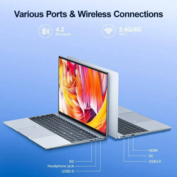 New N5095 Laptop 16/32GB RAM 1024GB SSD Intel Windows 11 Pro Office Gaming Notebook Computer Fingerprint Unlock Backlit Keyboard - Image 4