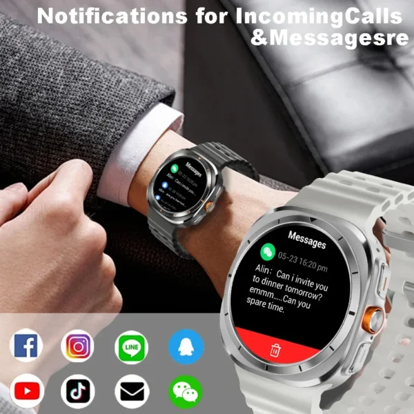 For Samsung Galaxy Watch 7 Ultra GPS Compass NFC Smart Watch Outdoor Sports Man AMOLED BT Call IP68 Galaxy 6 Upgraded Smartwatch - Image 5