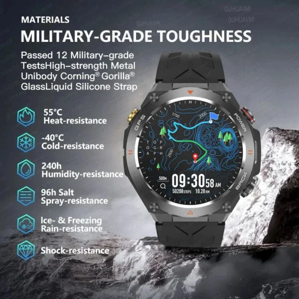 2024 New GPS Smart Watch 1.45" Ultra HD Display Built-in GPS & Compass Make/Receive Phone Calls 650mAh Battery Smart Braceletes - Image 6
