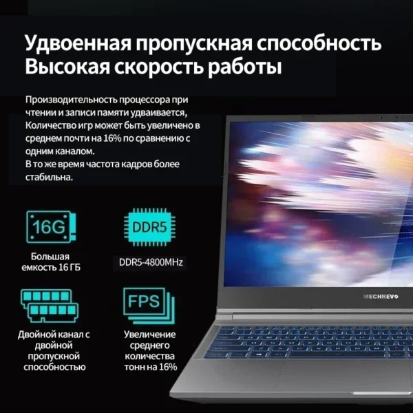 MECHREVO Dragon 15K R5 6600H RTX4050 Gaming Laptop 15.6" FHD 165Hz 100%sRGB 16G DDR5 512G SSD Game Notebook - Image 5