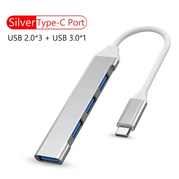 4 Port Multi Splitter Adapter OTG USB C HUB USB Type C 3.0 2.0 for Lenovo Huawei Xiaomi Macbook Pro 15 Air Pro Accessories - Image 6