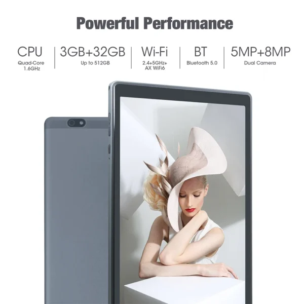 10.1'' Tablet Android 11 1280x800 IPS Kids Tablets A133 Children's Tablet Quad Core Dual Wifi BT5.0 6000mAh 3GB 32GB Used Tablet - Image 3