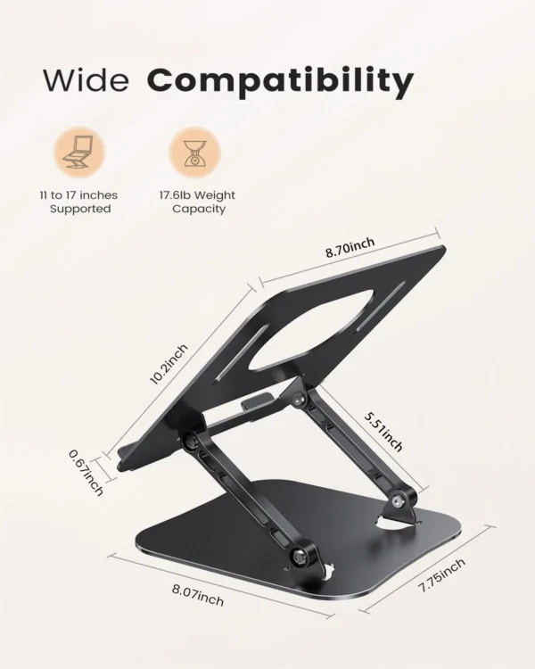 ST01 Portable 11–16-inch Adjustable Laptop Stand Computer Stand Sturdy Aluminum for Desk Foldable Laptop Holder Notebook Tablet - Image 5