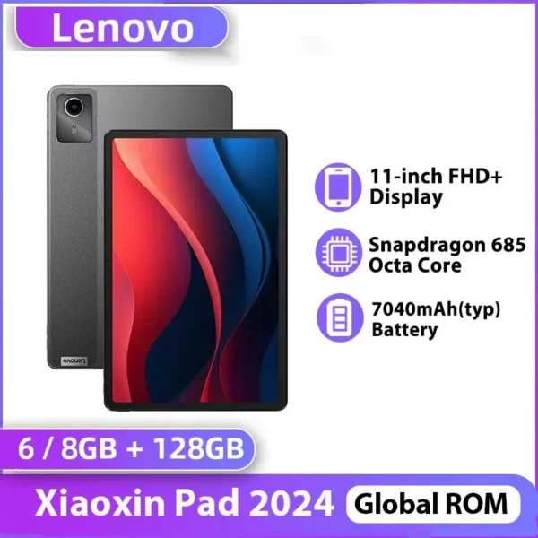 Global ROM Lenovo XiaoXin Pad 2024 Tablet 6GB 8GB 128GB Pads Snapdragon 685 Octa Core 11" WIFI 8MP Cam7040mAh 20W Fast Charger