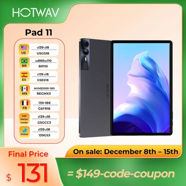 2024 HOTWAV Pad 11 Tablets 11 inch Android tablet 8000mAh Battery PC Mode 12(6+6)GB 256GB Widevine L1 Low Blue Light Tablets PC