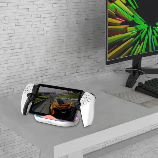 Charging Stand with RGB Lights Charger Station Portable Charging Dock Station for PlayStation Portal PS5 Portal Remote Player - Image 3