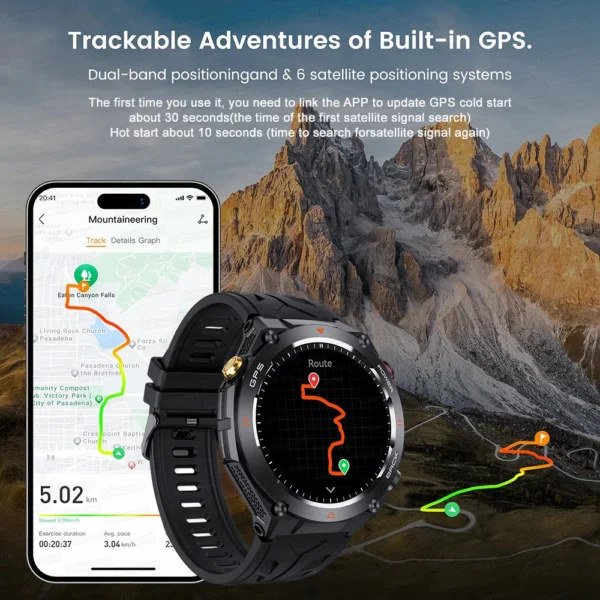 2024 New GPS Smart Watch 1.45" Ultra HD Display Built-in GPS & Compass Make/Receive Phone Calls Smart Bracelet 650mAh Battery - Image 3