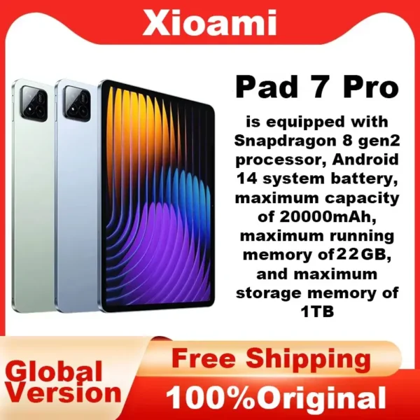 2025 Global Version Original Xiao Pad 7 Pro Tablets Snapdragon 8 Gen 2 Android 14 22GB+1T 20000mAh 5G 11inch SIM Card Mi Tablet