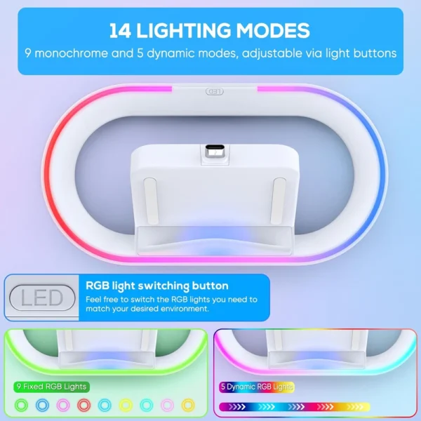 Charging Dock Station for Playstation Portal, Charger Stand for Ps Portal with RGB Light and USB C Charging Cable - Image 4