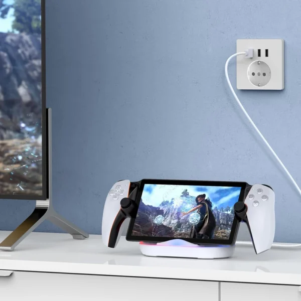 Charging Dock Station for Playstation Portal, Charger Stand for Ps Portal with RGB Light and USB C Charging Cable - Image 6