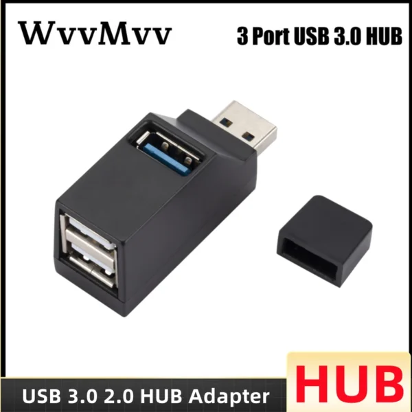 USB 3.0 HUB Adapter Extender Mini Splitter Box 1 to 3 Ports High Speed USB 2.0 For PC Laptop Accessories U Disk Card Reader