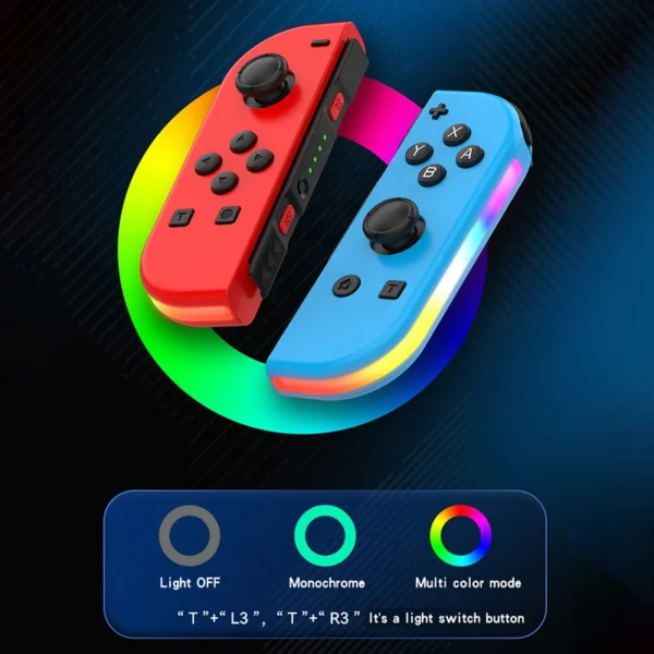 New Split Gamepad Wireless Bluetooth Gamer Controller Glare Vibration With Rgb Dazzle Light Gamepad Switch Control Boy Joypads
