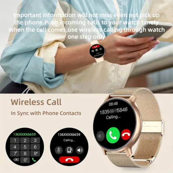 SENBONO New Women Smart Watch Bluetooth Call Fitness Tracker 100+ Sport Modes Waterproof Smartwatch Women Men for Android iOS - Image 2