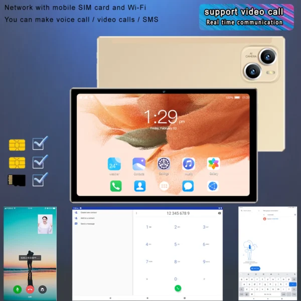 BDF 10.1 Inch Tablet Android 11, 8GB(4+4 Expand) RAM 64GB ROM,1TB Expand,1280x800 IPS Screen 5000MAH Battery,GMS 3G Network,WiFi - Image 3