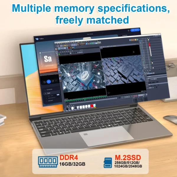 NEW 15.6 "laptop Intel Core i7-6500U 32GB RAM 2048GB SSD ROM 5000mAh Windows 11 Pro 3-year warranty portable laptop - Image 5