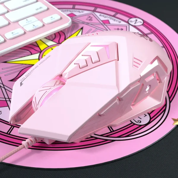 Ergonomic Wired Gaming Mouse 6 Buttons LED 2400 DPI USB Computer Gamer Mouse K3 Pink Gaming Mouse and mouse pads For PC Laptop - Image 4