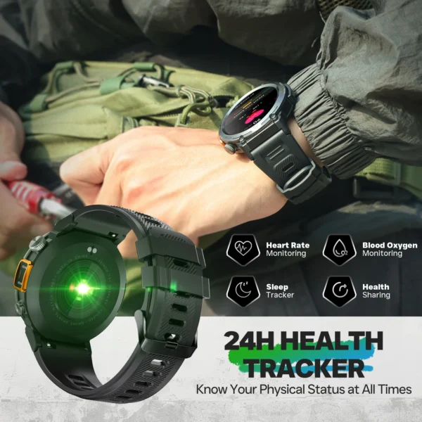 LaNikar KE3 Bluetooth Call Smart Watch Men Full Touch Screen Health Monitor Clock With Flashlight Men SmartWatch For IOS Android - Image 4