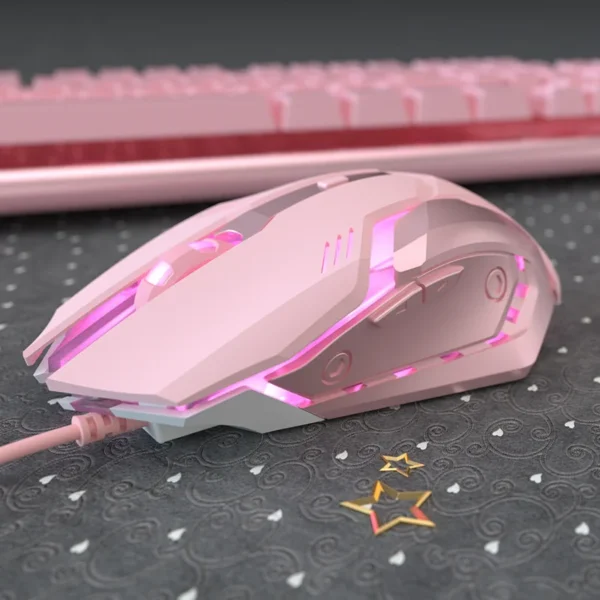 Ergonomic Wired Gaming Mouse 6 Buttons LED 2400 DPI USB Computer Gamer Mouse K3 Pink Gaming Mouse and mouse pads For PC Laptop - Image 5