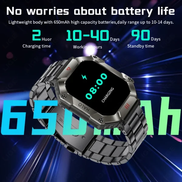 LIGE Outdoor Men Smartwatch Compass Barometer Altimeter GPS Trajectory Outdoor Sport Bluetooth Call 650mAh 2.0'' Smart Watch Men - Image 3