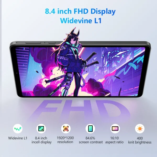 HEADWOLF FPad5 Pro 8.4 inch Android 14 Tablet Max 16 Ram 256GB ROM UFS2.1 Octa-core G99 Tablet PC 5500 mAh Support WideVine L1 - Image 4