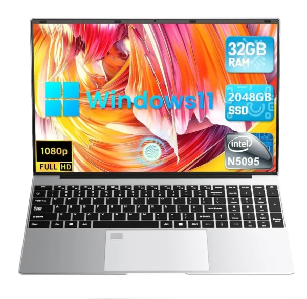Leno 15.6'' Office Laptop 32GB DDR4 1024GB SSD Windows 11 N5095 Notebook Computer IPS FHD 1080P Display 5G/2.4Ghz WiFi USB 3.0 - Image 2