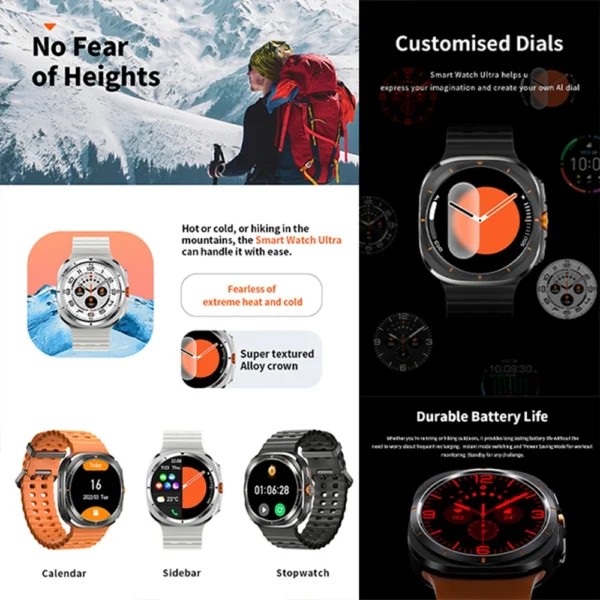 2024 New Multifunction Galaxy Smart Watch 7 Ultra Men AMOLED Screen Multi-Function Sports Fitness Tracker Health Men Smartwatch - Image 4