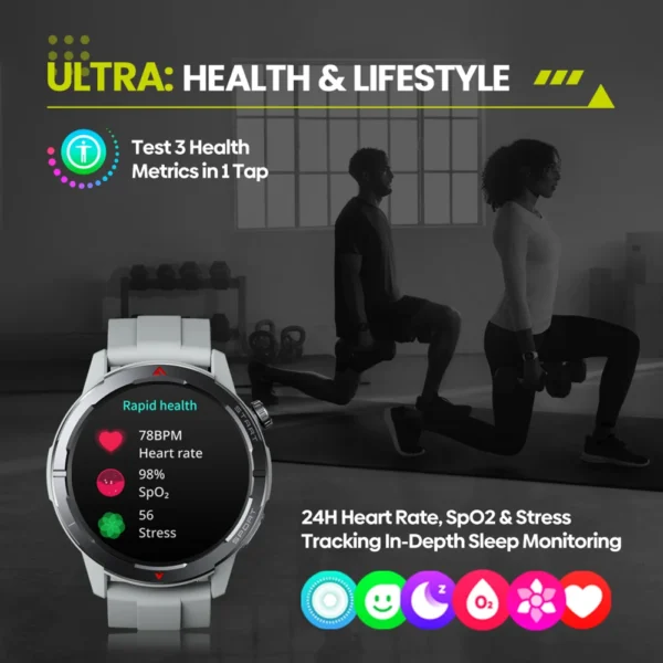 GPS Smart Watch Built-in Dual-band GNSS Compass Barometric Altimeter 5 ATM BT Phone Calls 120+ Sports Modes Health Tracker - Image 2