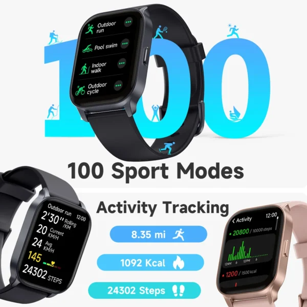 TOOBUR 2.01“ Smart Watch for Women With Answer/Make Calls，Alexa Built-in Fitness Track Smartwatcher 100 Sports/IP68 Waterproof - Image 6