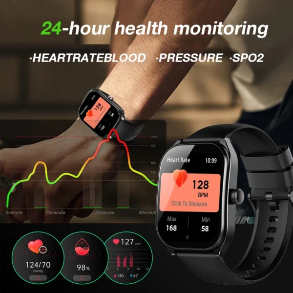 Aolon 2.01" Curved Screen Smartwatch Men Call Sports Waterproof Wrist Watches Fitness Bracelet Women Watch Clock Smart Watch - Image 4