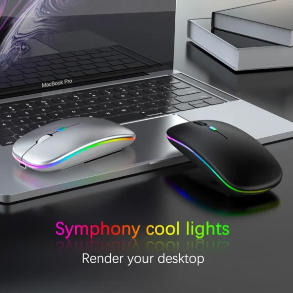 Wireless Bluetooth Mouse RGB Rechargeable Mice Wireless Computer Mause LED Backlit Ergonomic Gaming Mouse for Laptop PC 3600DPI - Image 2