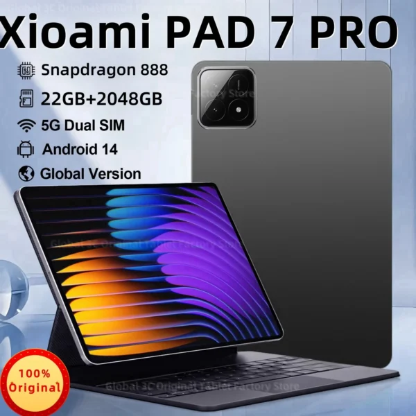 Global Version Original Xioami Pad 7 Pro Tablet 22GB+2T 11inch HD 4K Android 14 20000mAh 5G Dual SIM Phone Call WiFi GPS Tablet